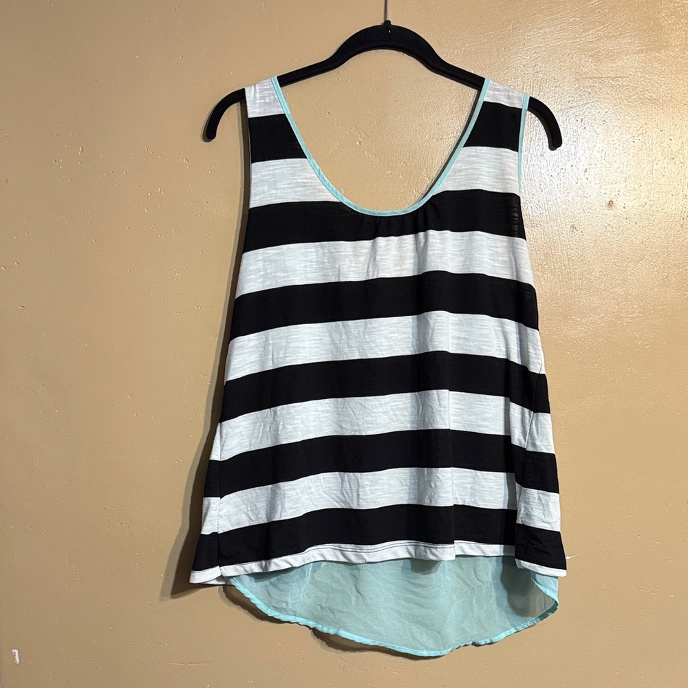 Vanity Striped Black and White Tank Top